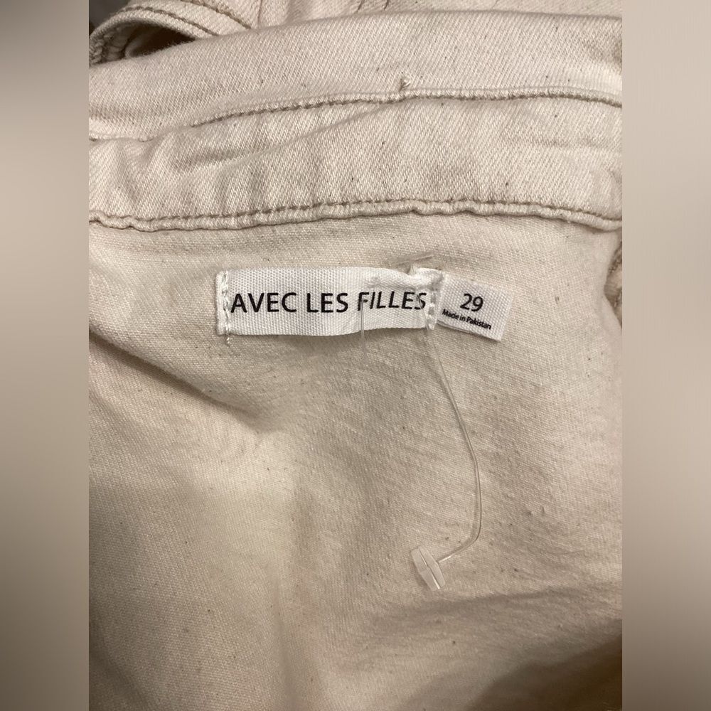 Avec Les Filles Tie Waist Denim Jumpsuit – Ecru Cream Women’s‎ One Piece - Picture 12 of 15